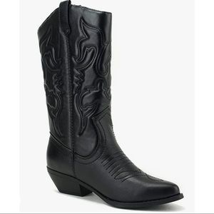 Soda Women's Red Reno Western Cowboy Pointed Toe Knee High Pull On Tabs Boots